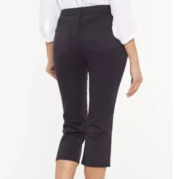 NYDJ MFOZ8678 Women's Sz 2 Black Harper Crop Slim Straight Fit Jeans - Picture 12 of 12